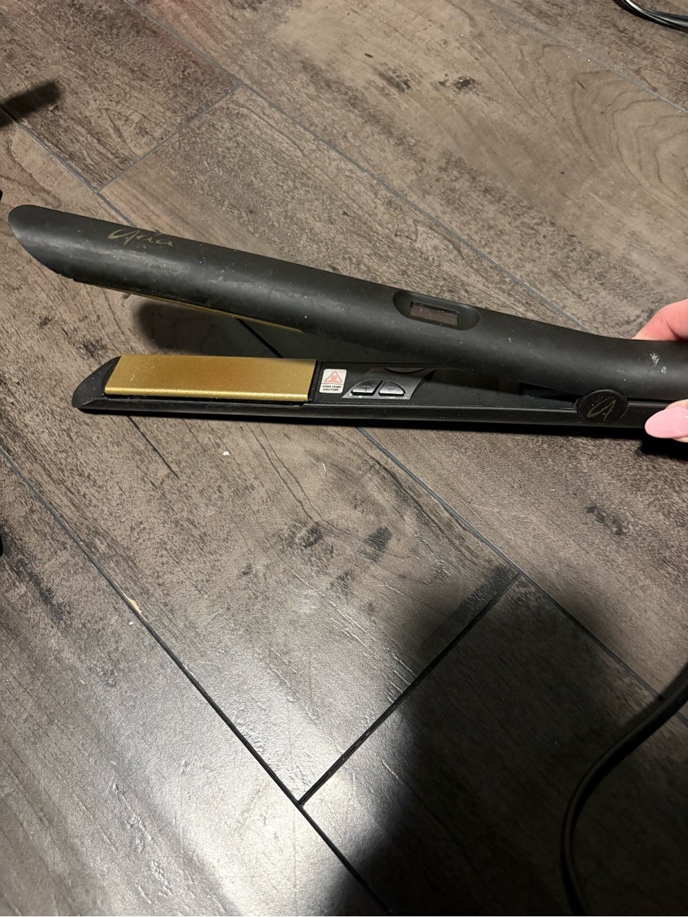 Gold Plate Black Hair Straightener